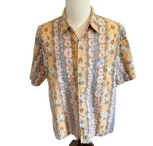 Vintage Tori Richard Honolulu Floral Print Hawaiin Shirt Made in USA XL